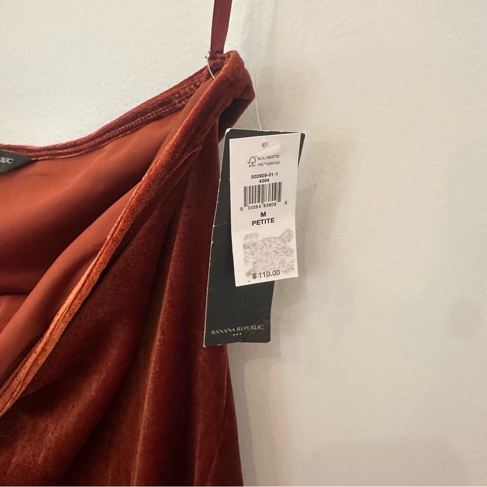 Banana Republic Copper Velvet Halter Dress petite medium - Picture 10 of 16